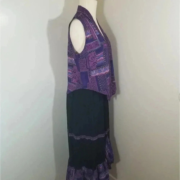 {Red Rock Reflections} SET: Vintage 90s Patchwork Ruffled Skirt & Vest - Picture 4 of 15